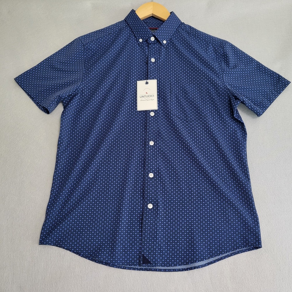 NWT UNTUCKit Blumond Short Sleeve Button Down Shirt Performance Men's M Floral
